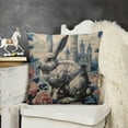 thumbnail image 2 of JRXY Couch Throw Pillows Rustic Blue Dutch Rabbit Cushion Pillow Cover Floral Chinoiserie Rabbit Pattern Modern Pillow Cover Modern Decorative Pillow Covers for Couch Sofa Bedroom Car White, 2 of 5