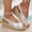 White, variant on Women's Wedge Heel Shoes Baeitkot Women's Fashionable and Casual Spring and Summer Versatile Large-Size Beach Wedge Heel Shoes Thick Sole Height-Increasing Outdoor Wear Sandals and Slippers Black 38