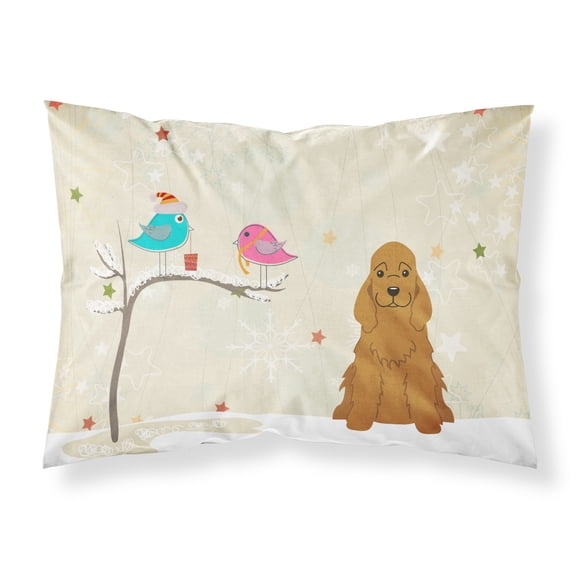 Christmas Presents between Friends Cocker Spaniel - Red Fabric Standard Pillowcase