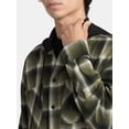 thumbnail image 2 of No Boundaries Men's & Big Men's Hooded Flannel Shirt with Long Sleeves, Sizes XS-5XL, 2 of 2