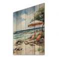 thumbnail image 2 of Designart "Photographed Beach Chairs III" Nautical & Beach Print on Natural Pine Wood, 2 of 5