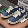 thumbnail image 5 of Men's Vibrant Red Canvas Platform Sneakers, Casual Minimalist Shoes, 5 of 10