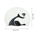 thumbnail image 4 of Unique Bargains 1 Pc Silicone Whales Pattern Swim Cap Black White, 4 of 5