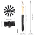 thumbnail image 3 of ASKITO 12FT Chimney Sweep Brush Kit, Dryer Vent Cleaner with 9 Flexible Rods & Wooden Handle, 4" Brush for Fireplace & Sewage Pipe Cleaning, 3 of 9