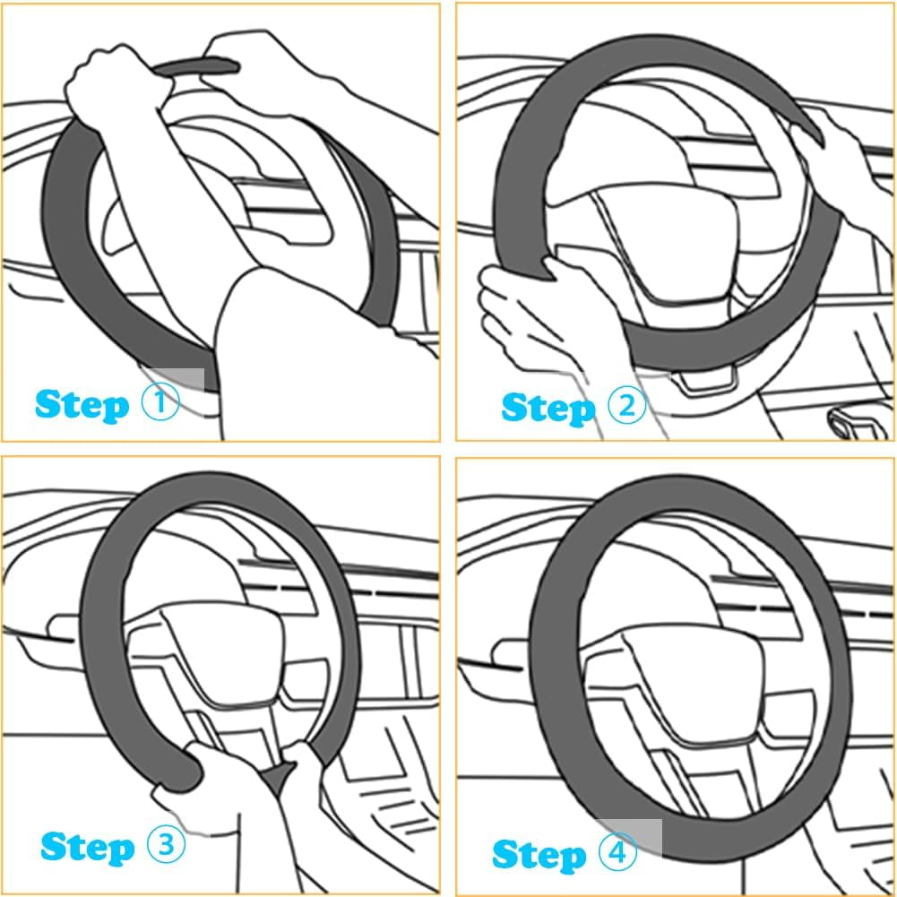 Non-Slip Plush Car Steering Wheel Cover 38 CM Steering Wheel Covers Protector Car Interior Accessories for Women, Purple