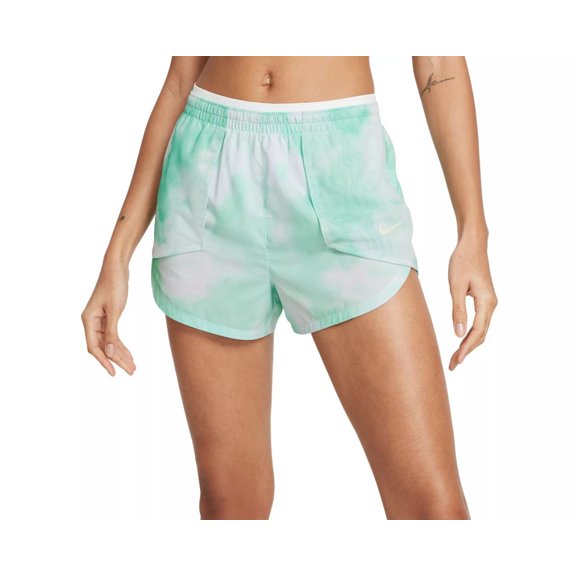 Nike Women's Tempo Luxe Icon Clash Running Shorts (Green Glow, Small)