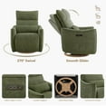 thumbnail image 4 of Spruce & Spring Dual-Motor Power Swivel Recliner with Lumbar Pillow for Nursery & Living Room, Moss Green, 4 of 8