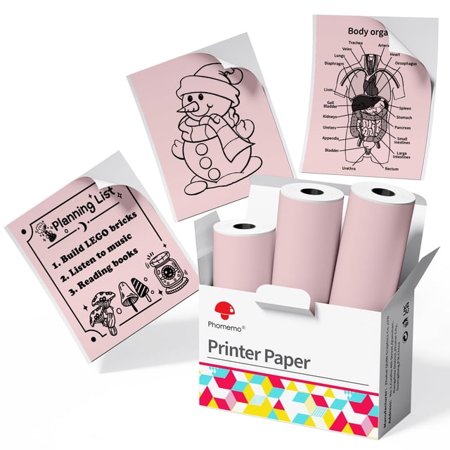 Papel Adhesivo para Stickers Phomemo Rosa para Impresora T02