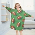 thumbnail image 5 of FORMRS Wearable Blanket Hoodie with Sleeves for Kids Cozy Flannel Sweatshirt, American Footballs, 5 of 7