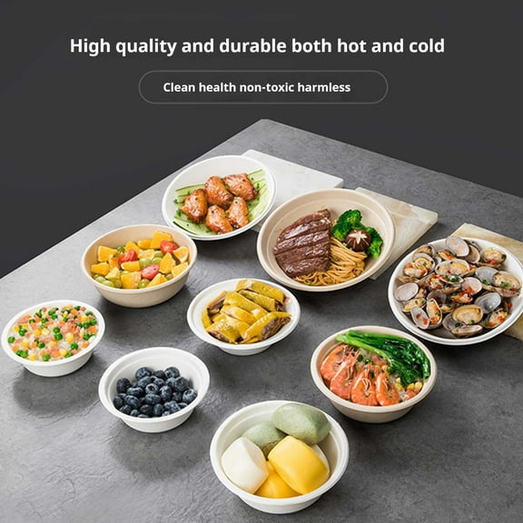 Home Decor Compostable Paper Bowls Biodegradable Disposable Bowls， Heavy Duty Soup Bowls， Bowl For Hot And Cold Food Sugarcane Bowls Storage Containers