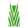 thumbnail image 4 of wycnly Jumpsuits for Women Dressy Beach Fashion Spaghetti Strap Loose Wide Leg Short Jumpsuits Overalls with Pocket Summer V-Neck Sleeveless Striped Print Mini Formal Rompers Green xxl, 4 of 5