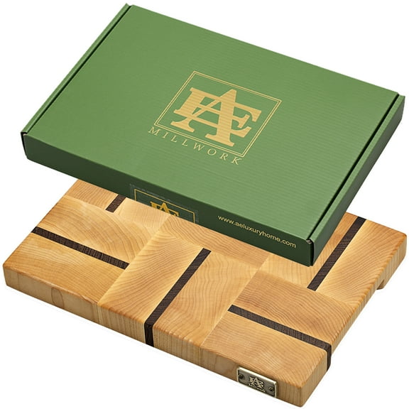 Della Maple & Wenge End Grain Handmade Cutting Board 12" x 8" x 1-1/4"