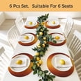 thumbnail image 5 of Burnt Orange Yellow Ombre Round 13 Inch Placemats Set of 8, Modern Art Abstract Aesthetics HeatResistant Non Slip Place Mats for Dining Table, Wipeable Braided Kitchen Table Mats for Housewarming, 5 of 9