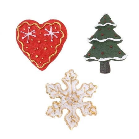 

3PCS Simulation Cartoon Heart Tree Snowflake Refrigerator Stickers 3D Resin Christmas Fridge Magnets for Decoration