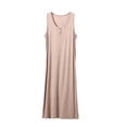 thumbnail image 2 of ZyeKqe Long Nightgown for Women Plus Size Sleeveless Button Front Crewneck Stretch Casual Lightweight Comfy Loungewear Midi Dress, 2 of 9