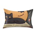 thumbnail image 7 of Yayeee Pillowcase King Size Set of 2 Satin Wrinkle Resistant Pillow Case, Orange Halloween Cat, 7 of 7