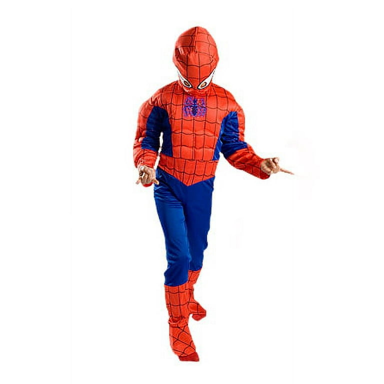 Spiderman Costume Boys Kids Light up Spider Size S M Free MASK 4 5 6 7 8 9  (4-6) Red 