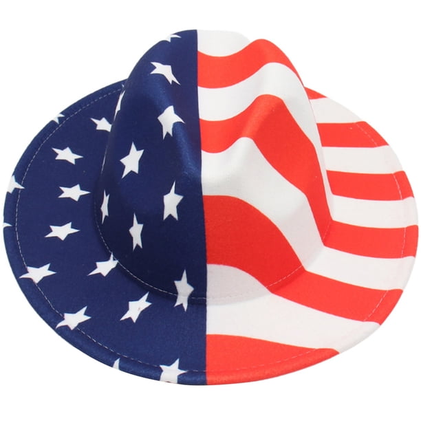 Sombrero de vaquero de bandera americana Classic Western Style Unisex Cowboy Cowgirl Sombrero