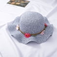 thumbnail image 4 of 51-52cm hat circumference children's summer hat flower straw hat big basin hat straw beach sunscreen sun hat, 4 of 5