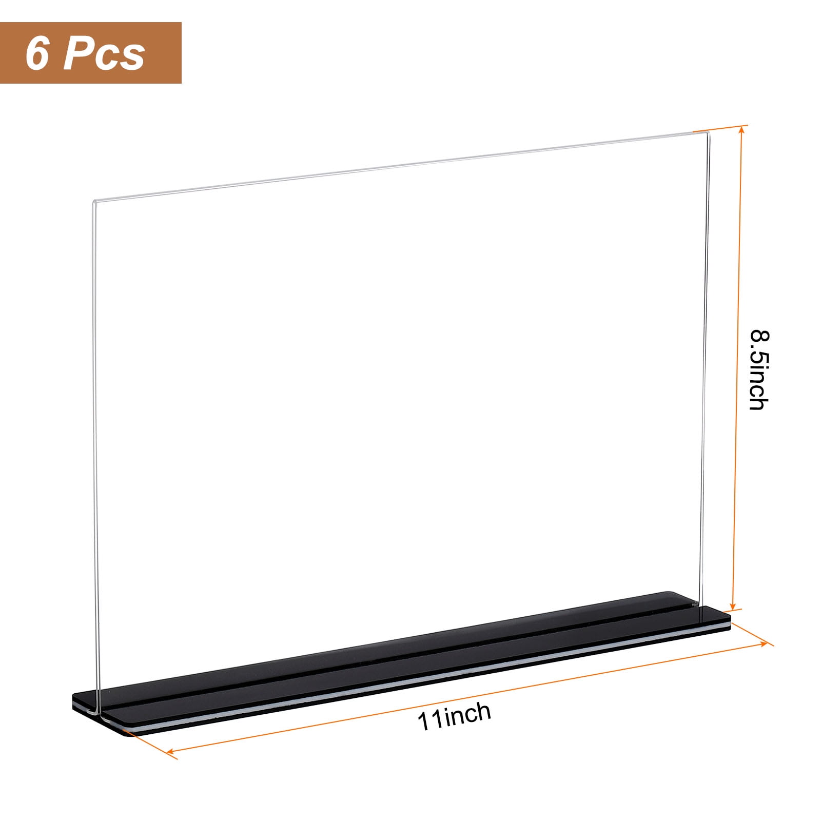 10 Pack Clear Acrylic Sign Holders – 11x8.5 Inch Tabletop Menu Stands For Restaurants, Offices, Events