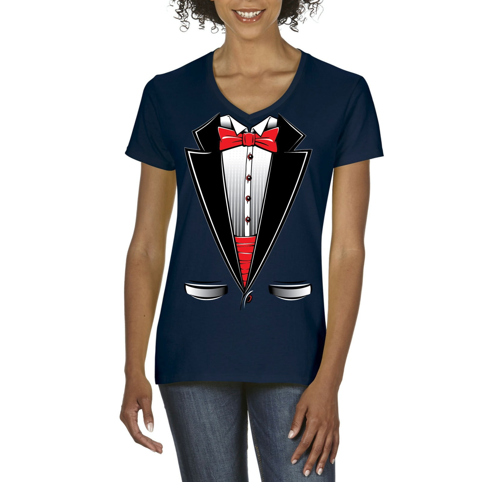 womens tuxedo t shirt sequins