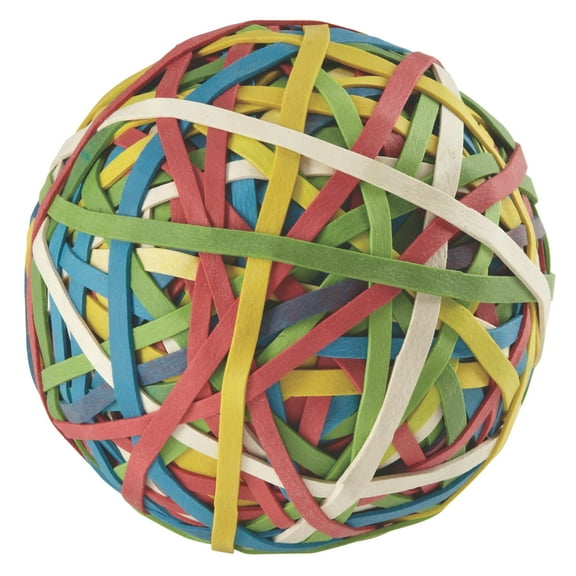 ACCO Rubber Band Ball, 275 Bands Per Ball, Assorted Colors, 1/Box
