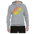 thumbnail image 2 of Two Coconut Palm Trees Beach Sunset | Mens Pop Culture Hooded Sweatshirt Graphic Hoodie, Heather Grey, X-Large, 2 of 4