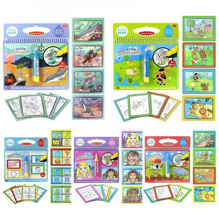 Water Coloring Book, Flexible Water Drawing Book Non- Paperboard For  Preschool Education For Brain Game 