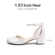 thumbnail image 5 of Zapatos de Vestir para Niña DREAM PAIRS con Tacón Alto y Correa al Tobillo Blanco, 5 of 6