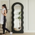 thumbnail image 2 of Vlush Wavy Full Length Mirror, Freestanding Floor Mirror with Stand, 63"x24" Wall Mounted Mirror for Bedroom (Black), 2 of 6