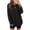 Black, variant on Tunic Tops for Women Loose Fit Dressy Waffle Knit Long Sleeve Shirts Trendy Spring Crewneck Sweaters Curved Hem Coffee XXL