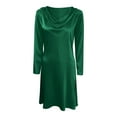thumbnail image 5 of Stamzod formal Wedding Guest Dress Womens Long Sleeve Elegant Party Dress Summer Satin Dresses for Women Green M, 5 of 7