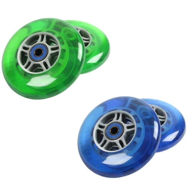 Replacement Scooter Wheels with Abec 7 Bearings 100mm Blue/Green Wheel 4-Pack for Razor