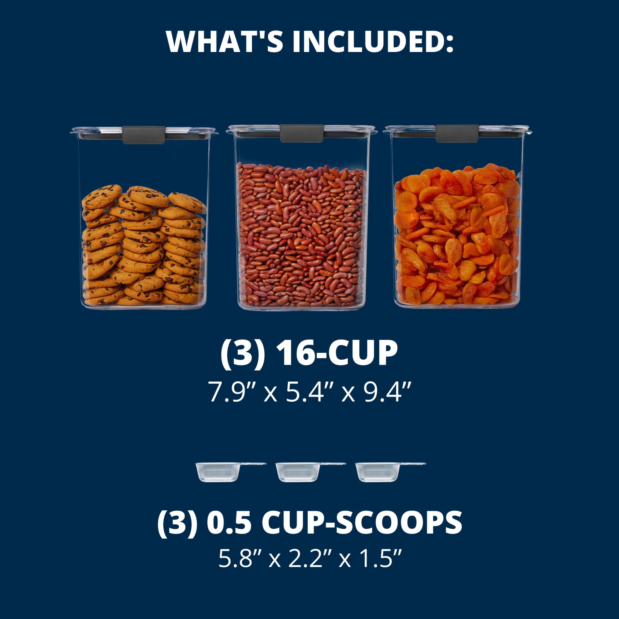 Rubbermaid Brilliance Pantry Container, 16-Cup, 3-Pack photo 7