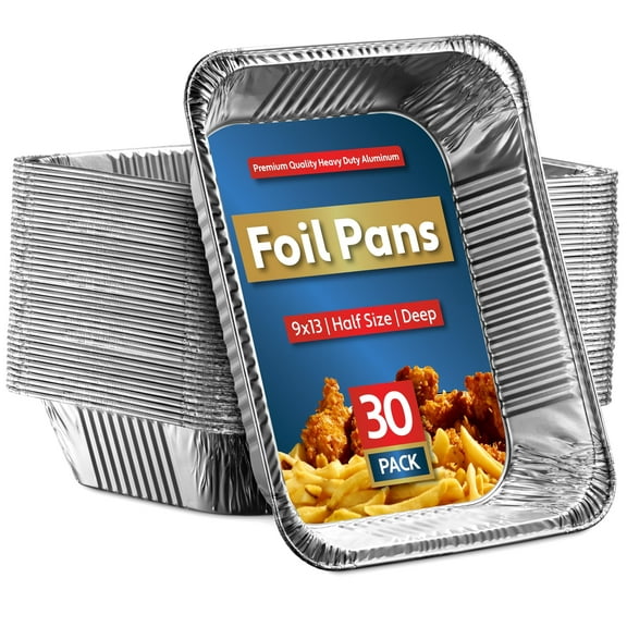 DIY.STORE 39 Pack Aluminum Pans Disposable 9x13 Baking Pan Chafing Trays - Deep Half Size Oven Steam Table Tin Foil Pans - Extra Heavy Duty Foil Pans for Heating, Roasting, Cooking, Storing Food