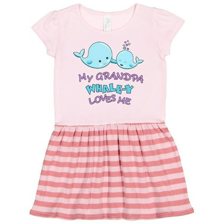 

Inktastic My Grandpa Whale-y Loves Me Gift Toddler Girl Dress