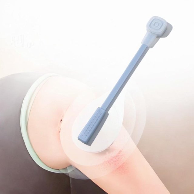 Masajeador corporal de silicona con forma de martillo para fitness, masajeador de espalda, paleta para hombros, espalda, piernas, cuerpo entero, hogar Azul