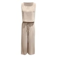 thumbnail image 4 of Two Piece Sets for Women Summer Outfits Round-Neck Sleeveless and Long Pants Casual 2PC Sets, 4 of 5