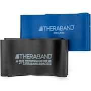 TheraBand Professional Pre-Cut Non-Latex Resistance Bands Combo Packs (5 Foot, Blue and Black, Set)