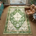 thumbnail image 3 of Lahome Decor 3x5 Area Rug Boho Tribal Rugs for Living Room Machine Washable Bedroom Rug, Turkish Aesthetic Soft Non-Slip Non-Shedding Faux Wool Throw Rug for Camper Entryway Office Carpet, 3 of 9