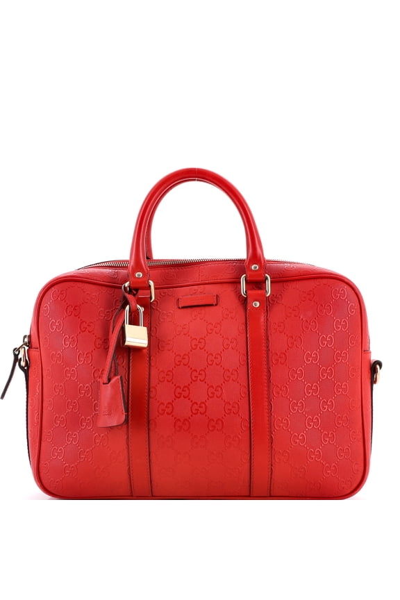 Pre-Owned Signature Convertible Briefcase Guccissima Leather Medium By Rebag