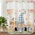 thumbnail image 3 of Spring Gnomes Floral No Hook Shower Curtain Waterproof,Bathroom Curtains with Snap in Liners and See Through Top Window,Pink Tulip Botanical Beige Burlap Hotel Style Bathtub Curtains Shower 72"Wx78"L, 3 of 8