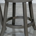 thumbnail image 3 of Cfowner 30" Bar Stool, Weathered Gray Finish, French Gray Leather Seat, 3 of 3