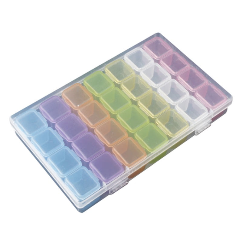 Plastic Organizer Box with Dividers 28 Compartments Organizer Nail Art