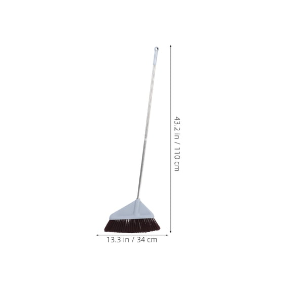 GAXIRE Heavy Duty Angle Broom with Stainless Steel Handle and Soft Bristles, Multi-Purpose Floor Cleaning Broom 1 Piece