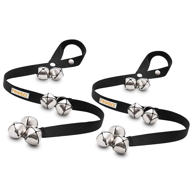 PAWBEE Timbre para Perros Juego de 2 Campanas Ajustables y 7 con Sonido Fuerte para el Pomo de la Puerta.