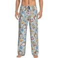 thumbnail image 2 of Picia Summer Time With Gnome Mens Soft Woven Cotton Elastic Waistband Sleep Pajama Pant Lounge Sleep Pant With Pockets And Drawstring-Medium, 2 of 9