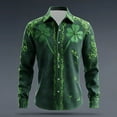 thumbnail image 2 of Mens Polos Shirts Saint Patrick'S Day Irish Novelty Print Mens Clothing,Green-3,2XL, 2 of 3