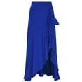 thumbnail image 4 of MSemis Jupe Longue de Danse Ballet Asymétrique Portefeuille pour Femme Taille Haute Robe Costume de Scène Bleu TTG, 4 of 8