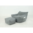 thumbnail image 3 of Jopath Bean Bag Chair with Footstool, Oversized Comfy Beanbag Living Room Lazy Sofa, Floor Sofa for Gaming Reading Living Room Bedroom Gray, 3 of 8